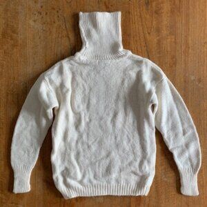 Mango Basics Cream Ribbed Turtleneck Sweater XS